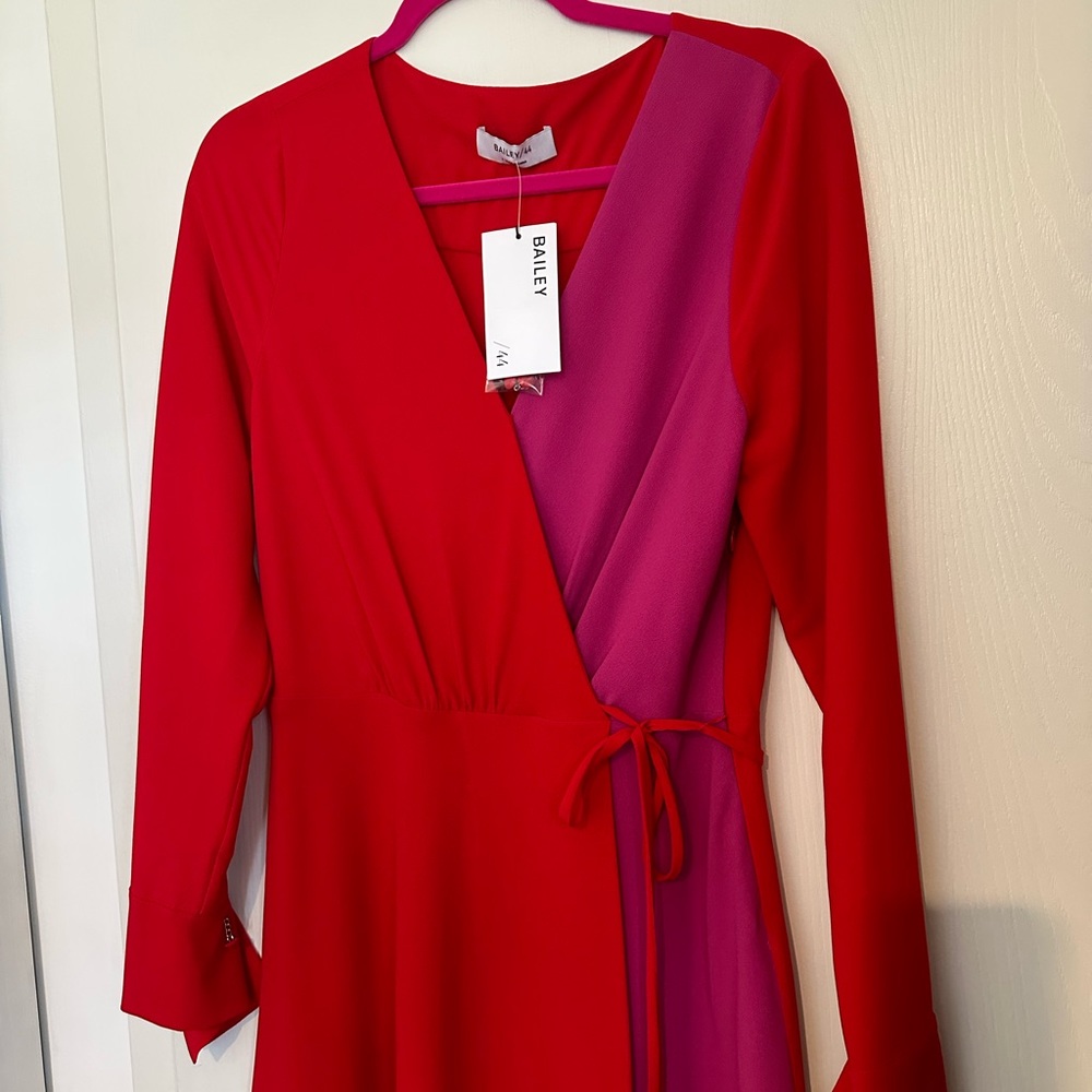 Bailey 44 Red & Pink Wrap Dress